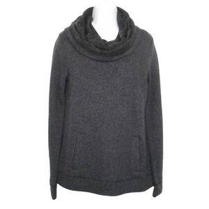 J.Crew Sweatshirt Womens Small Gray‎ Cowl Neck Cotton Wool Blend Pullover Pocket